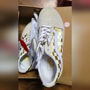 Vans Gold And Cream Suede Sneakers Sz 9.5